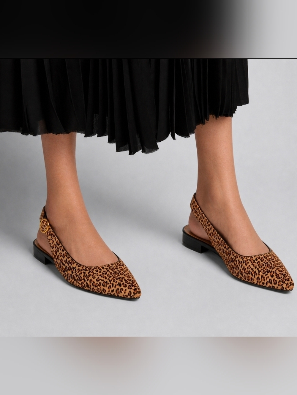 CASLON animal print calf hair slingback 9M